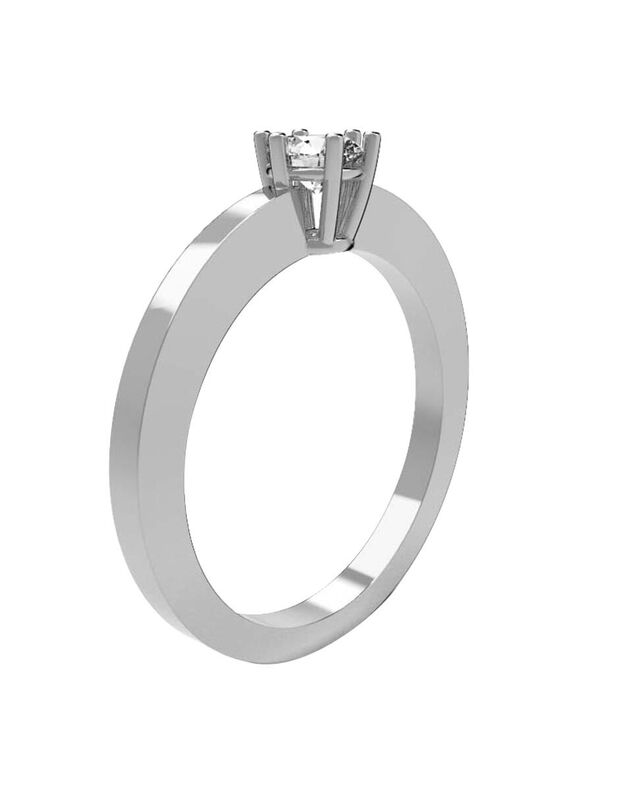 Anillo de Compromiso en Oro Blanco 10K con Circ... image number null