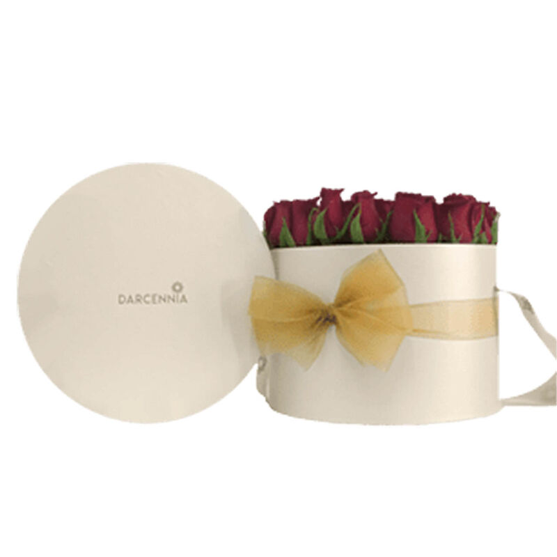 White Little Delux Box con rosas rojas image number null