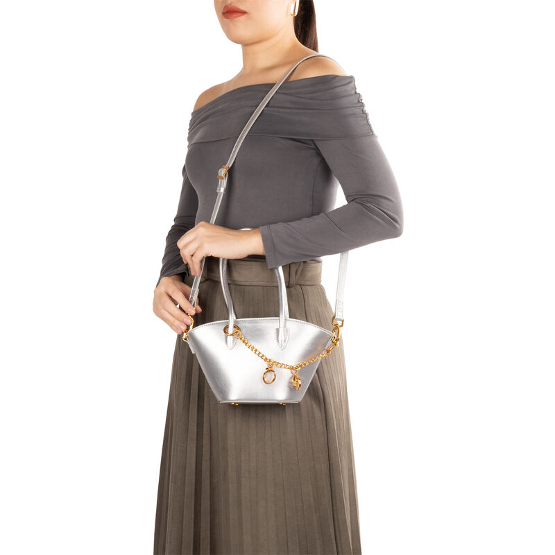 Bolsa Tote Chica Con Pouch Color Plata image number null