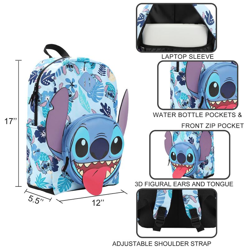 Mochila Bioworld Disney Stitch 3d Character 43 ... image number null