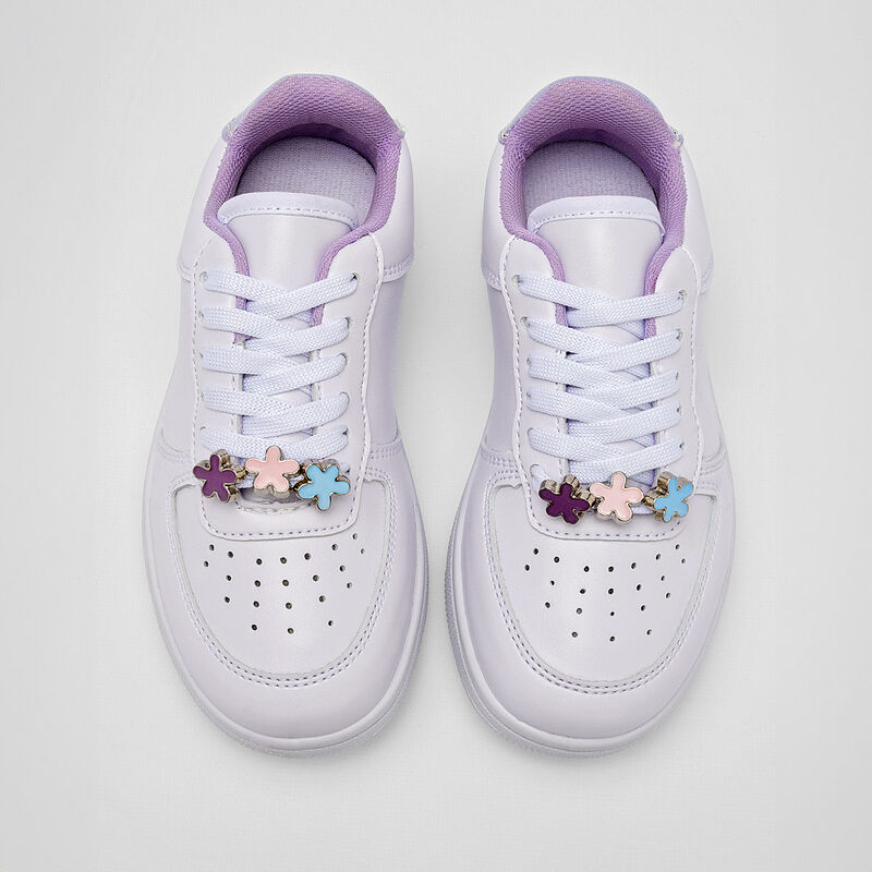 Leds Tenis urbano para ni&ntilde;a blanco lila image number null