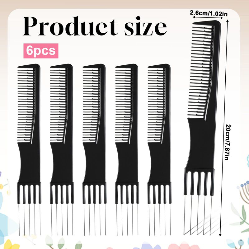 Peine De Cabello Liqwei 20 cm Negro - Set De 6 ... image number null