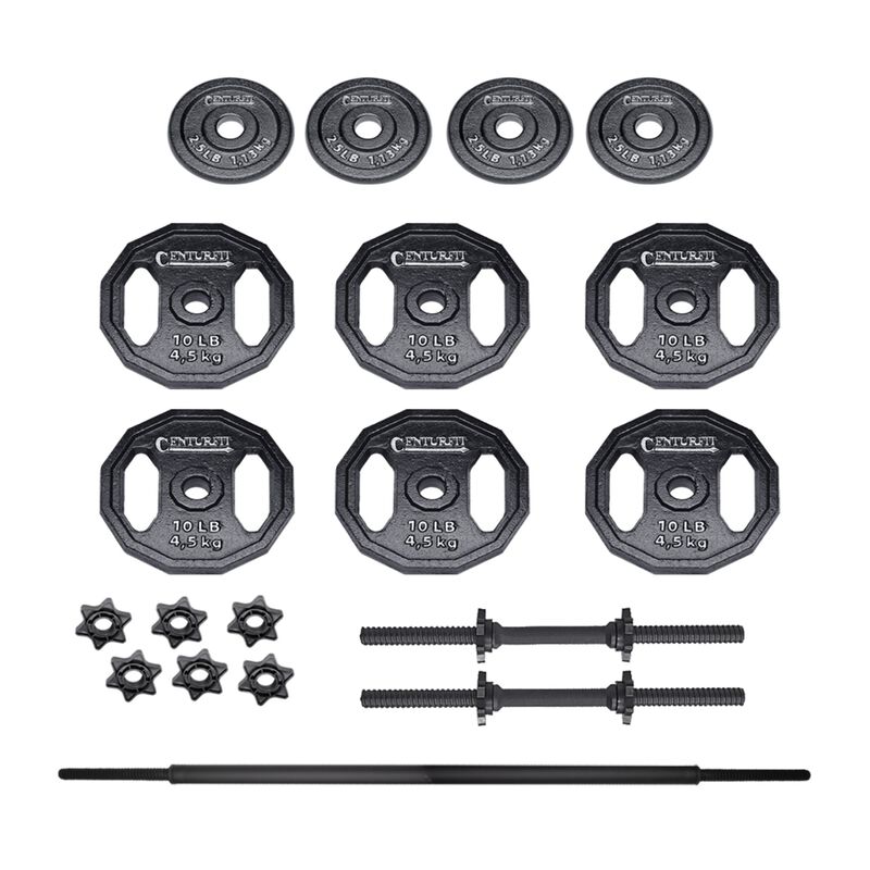 Kit de Pesas 70lbs Discos Barra Recta Par de Ma... image number null