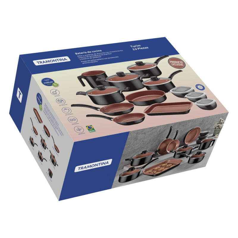 Bateria de Cocina Tramontina 27899496 12 Piezas... image number null