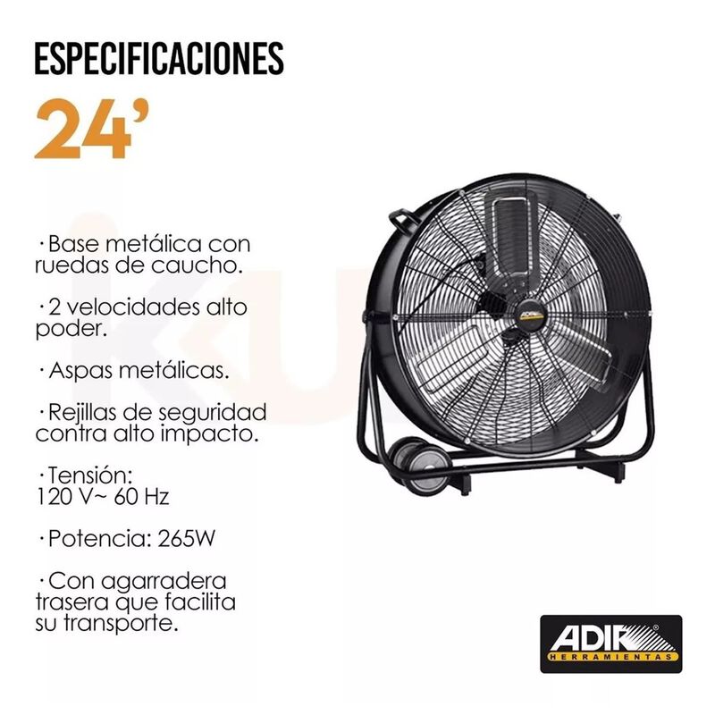 Ventilador Industrial de Tambor Adir 24 image number null
