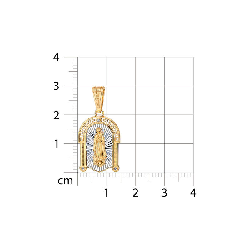 Medalla Virgen De Guadalupe Oro 14k Con Zirconi... image number null