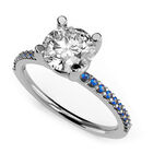 Anillo de Compromiso de 14K con Circonia Talla 9 ORO BLANCO 14K- / M997-14W-CZ-9