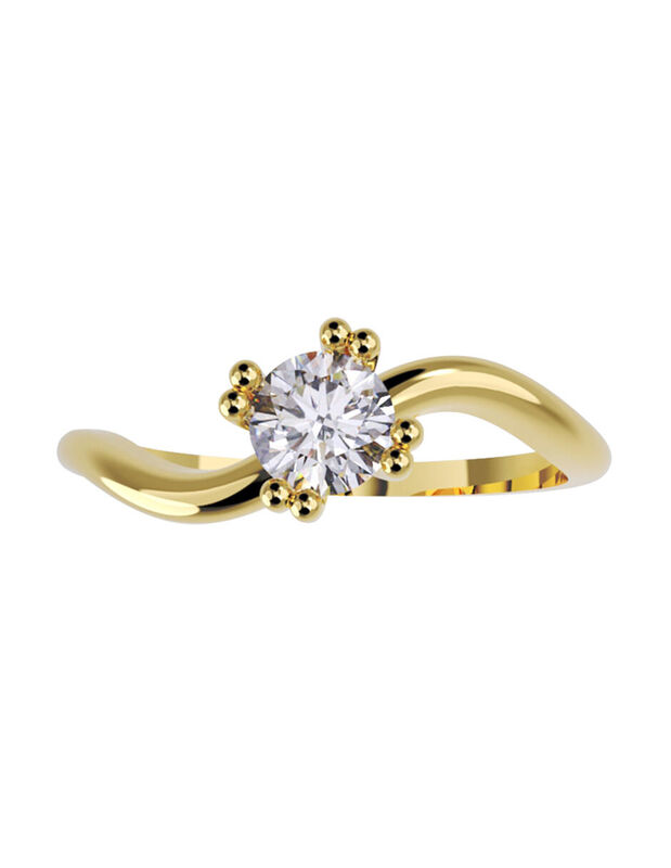 Anillo de Compromiso de 14K con Diamante de Lab... image number null