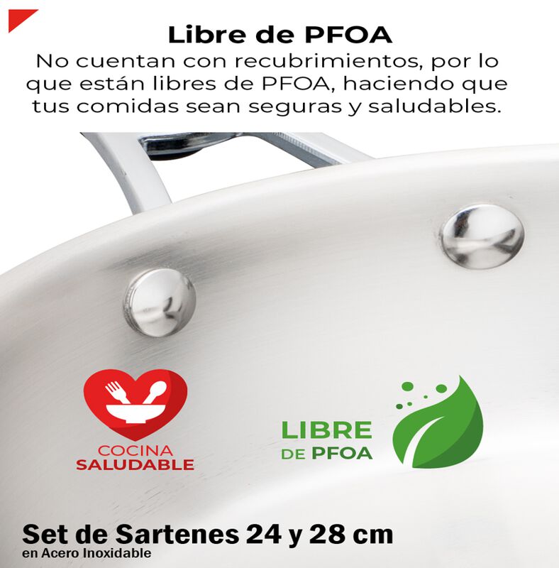 Set Sartenes De 24 y 28 Cms Acero inoxidable Bo... image number null