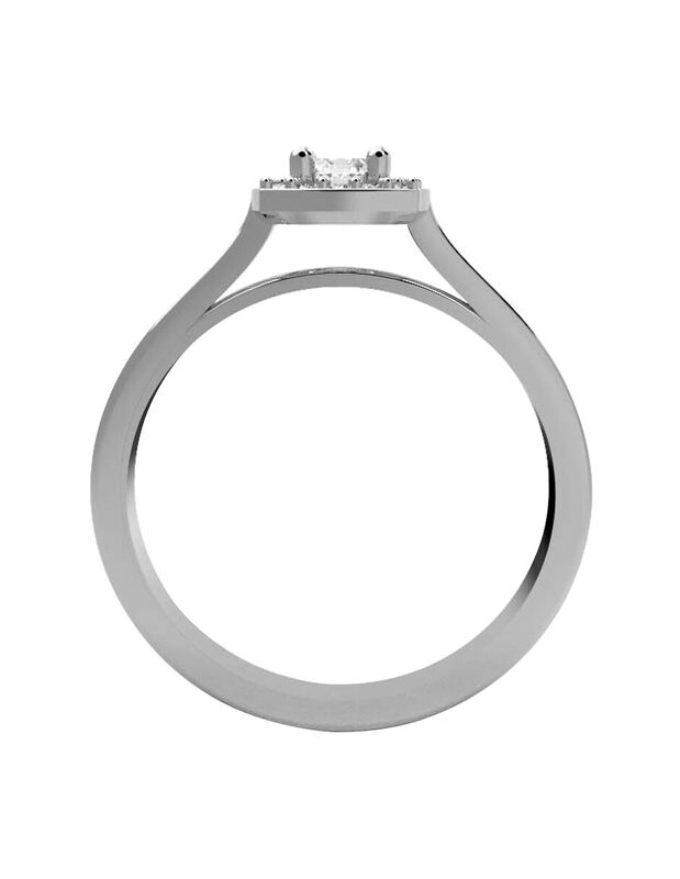 Anillo de Compromiso en Oro Blanco 10K con Circ... image number null