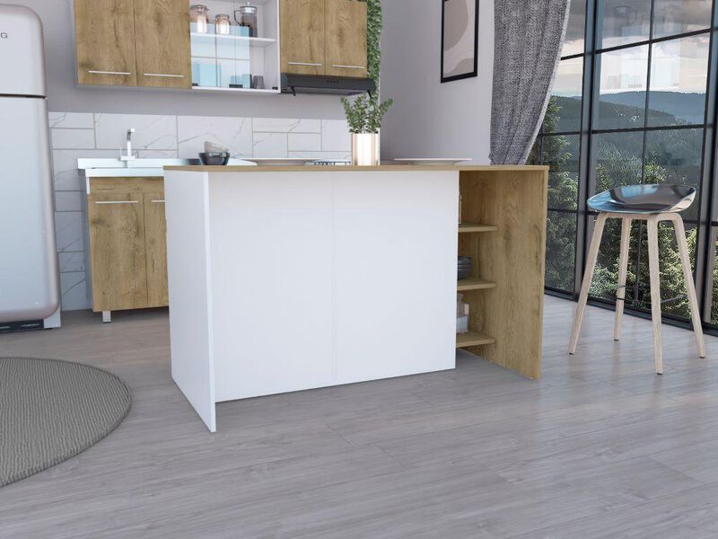 Barra De Cocina Polux Blanco Y Beige Virtual Mu... image number null
