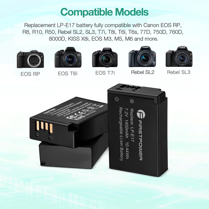 Bater&iacute;a Y Cargador Firstpower Lp-e17 Para Canon... image number null