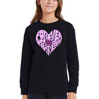 Camiseta De Manga Larga Word Art Para Ni&ntilde;a - Forever In Our Hearts - Negro