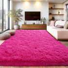 Alfombra De &Aacute;rea Isdook 244 cm X 152 cm Rosa Fucsia De Felpa