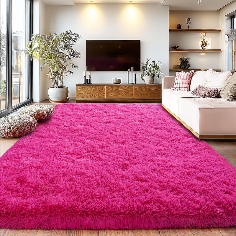 Alfombra De &Aacute;rea Isdook 244 cm X 152 cm Rosa Fu... image number null