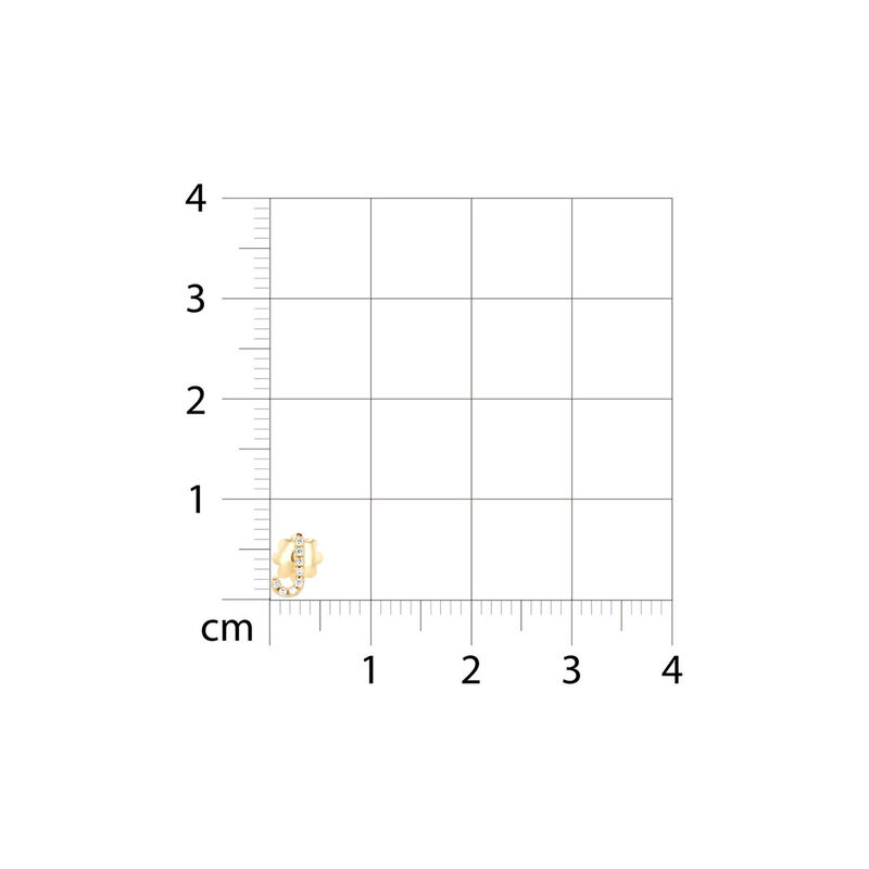 Broqueles De Oro Amarillo (Letra J) 14K Con 3Pt... image number null