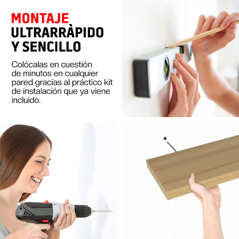 Set de Repisas Flotantes de Madera 6 Piezas tip... image number null
