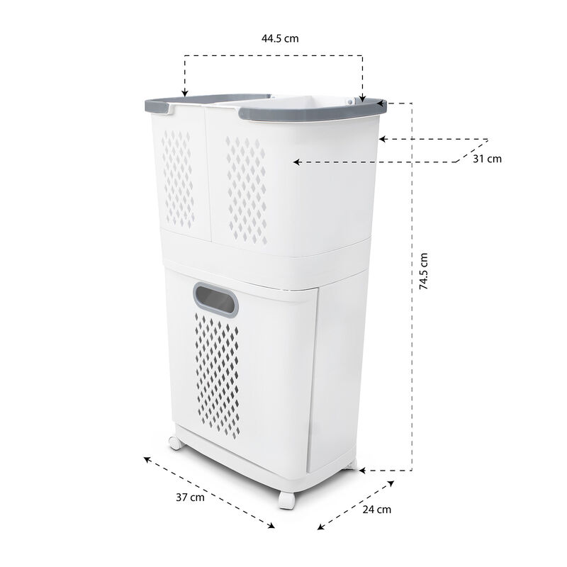 Cesto para Ropa 3 Cestas Desmontables Pl&aacute;stico ... image number null