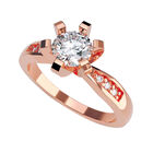Anillo de Compromiso en Oro Rosa 14K con Circonia -  Talla:9/ M359-14R-CZ-9