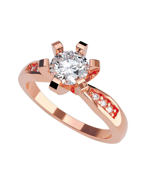 Anillo de Compromiso en Oro Rosa 10K con Circon... image number null