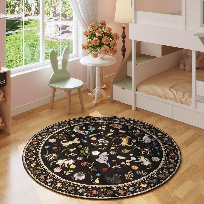 Alfombra Rugcomf Redonda De 122 cm Lavable Y An... image number null