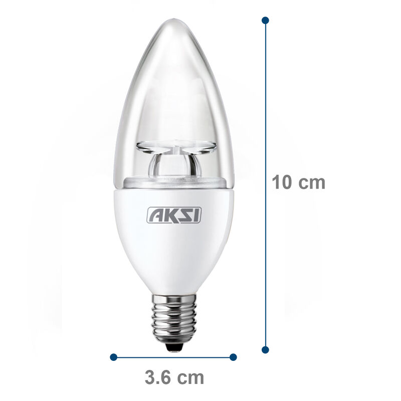 Pack de 10 focos LED Aksi 4W Vela Base E12 Luz ... image number null