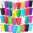 Vasos Reutilizables Sieral Pack De 60 Con Tapas Y Pajillas