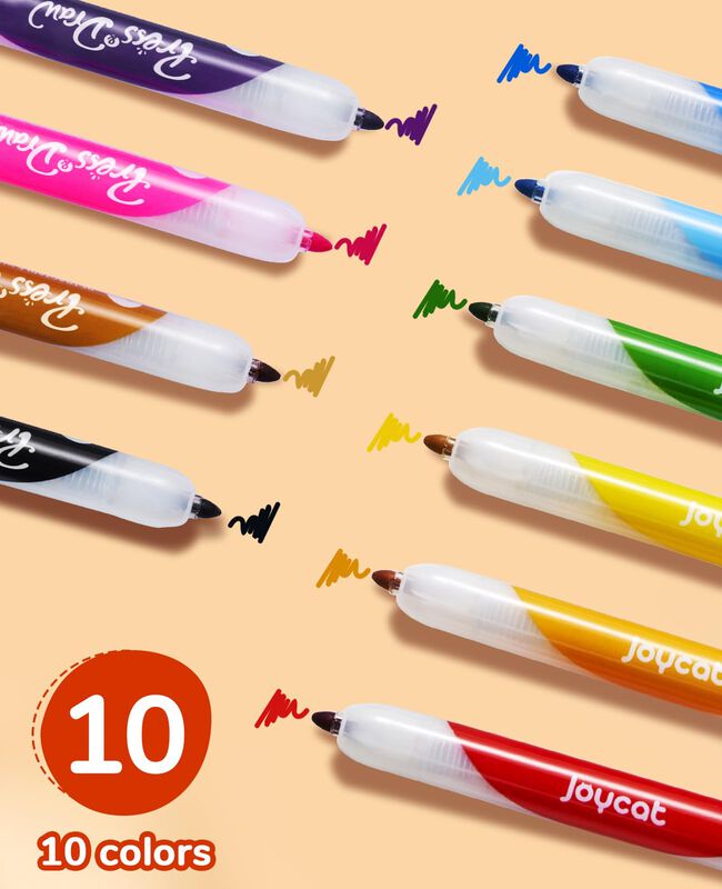 Marcadores Joycat 10 Colores Lavables Con Punta... image number null