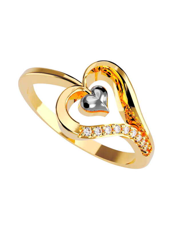 Anillo de Compromiso en Oro Amarillo 14K con Ci... image number null