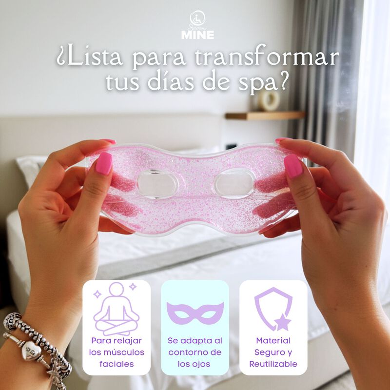 Antifaz de Gel Terapia Fr&iacute;o y Calor Dise&ntilde;o Glit... image number null