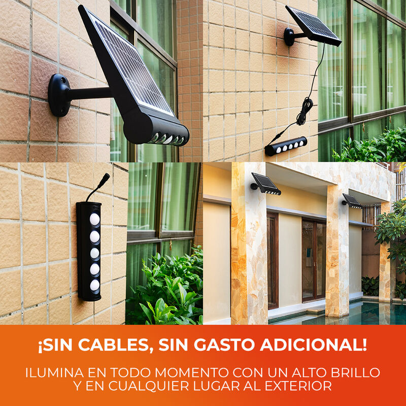 L&aacute;mpara Solar Arbotante Led 8w Luz Fria Sensor ... image number null