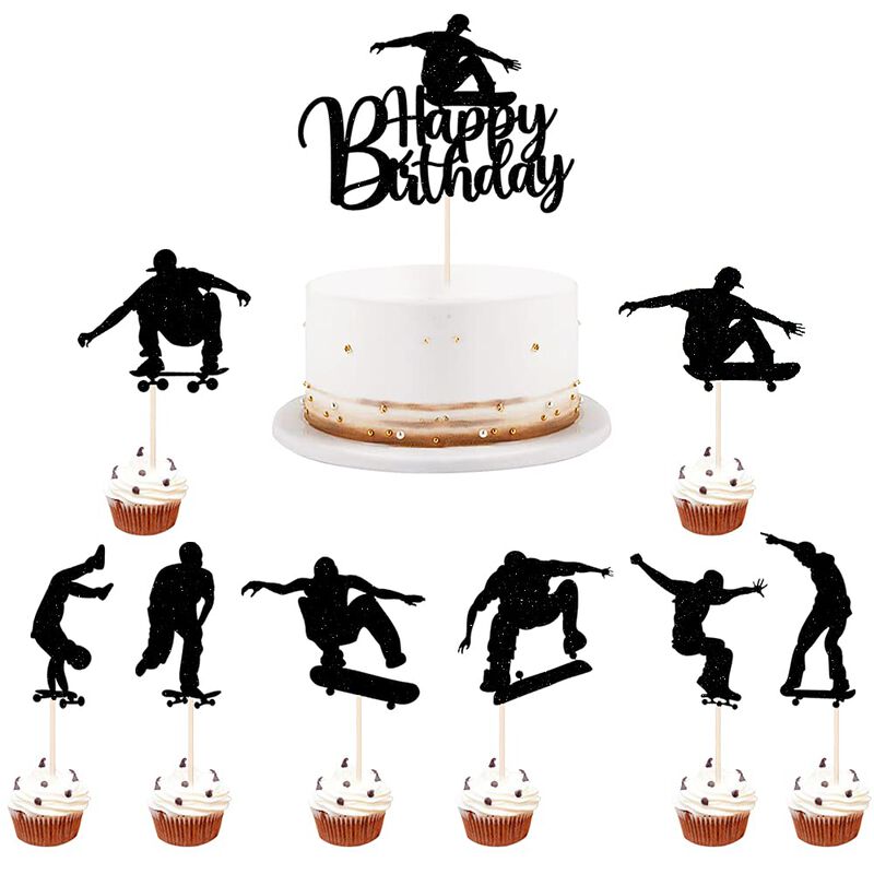 Adorno Para Pastel Lveud 7 Piezas &ndash; Patineta Y ... image number null