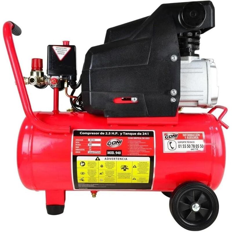 Compresor Goni 2.5HP 24L Lubricado Port&aacute;til Pro... image number null