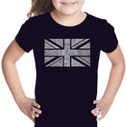 Camiseta Word Art Para Ni&ntilde;a - Union Jack - Negro