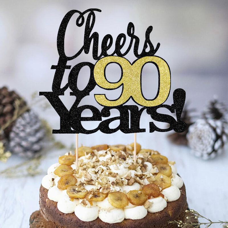 Adorno Para Pastel Lveud &iexcl;felicidades Por 90 A&ntilde;... image number null