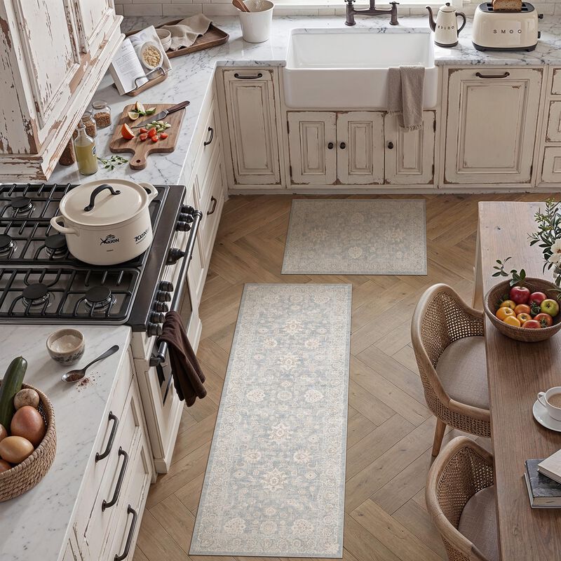 Alfombra Wondrg Floral Cocina 2 Piezas Azul Y C... image number null