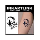Tatuaje Temporal Inkartlink Gato En La Luna - 3 Hojas