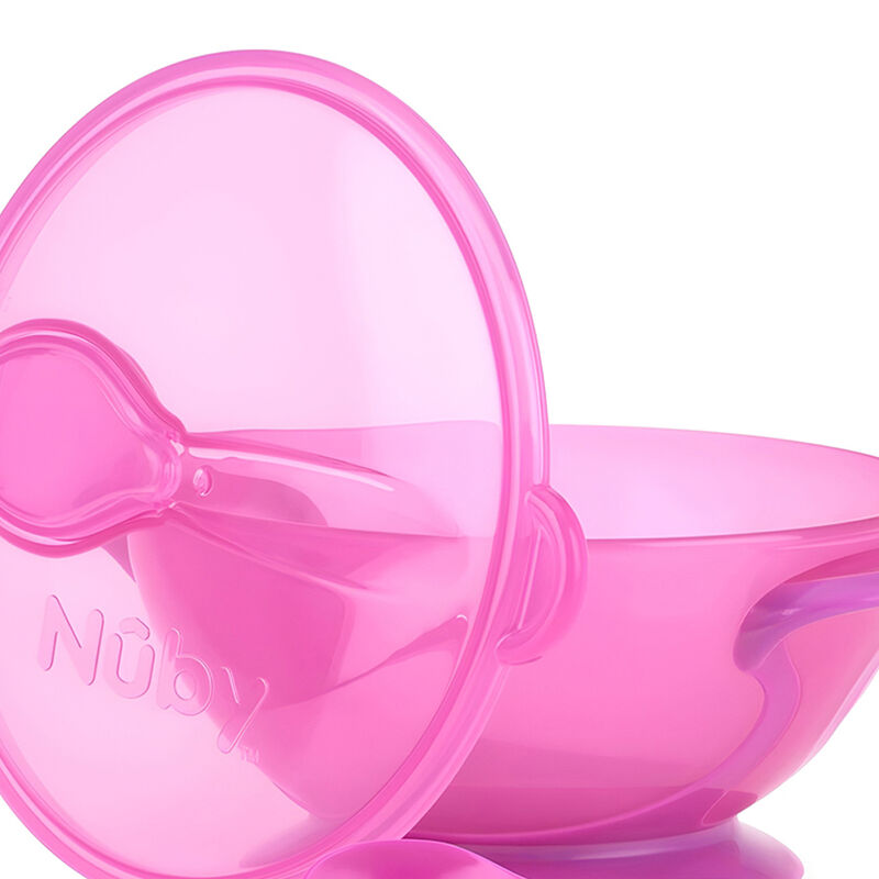 Plato Con Base De Succi&oacute;n Nuby Rosa image number null