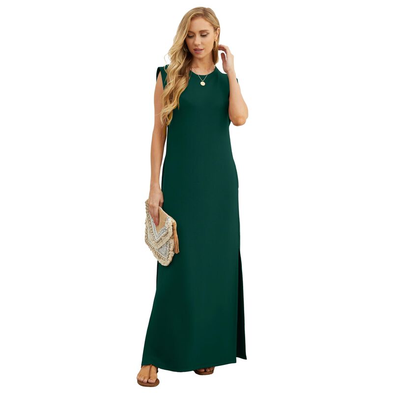 Vestido Maxi Grecerelle Verde Oscuro con Bolsil... image number null
