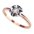 Anillo de Compromiso de 14K con Diamante de Laboratorio 0.20 CT F VS1 Talla 4.5 ORO ROSA 14K &ndash; / FJ740-20-14R-LG-45