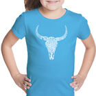 Camiseta Word Art Para Ni&ntilde;a - Calavera de Texas - Turquesa