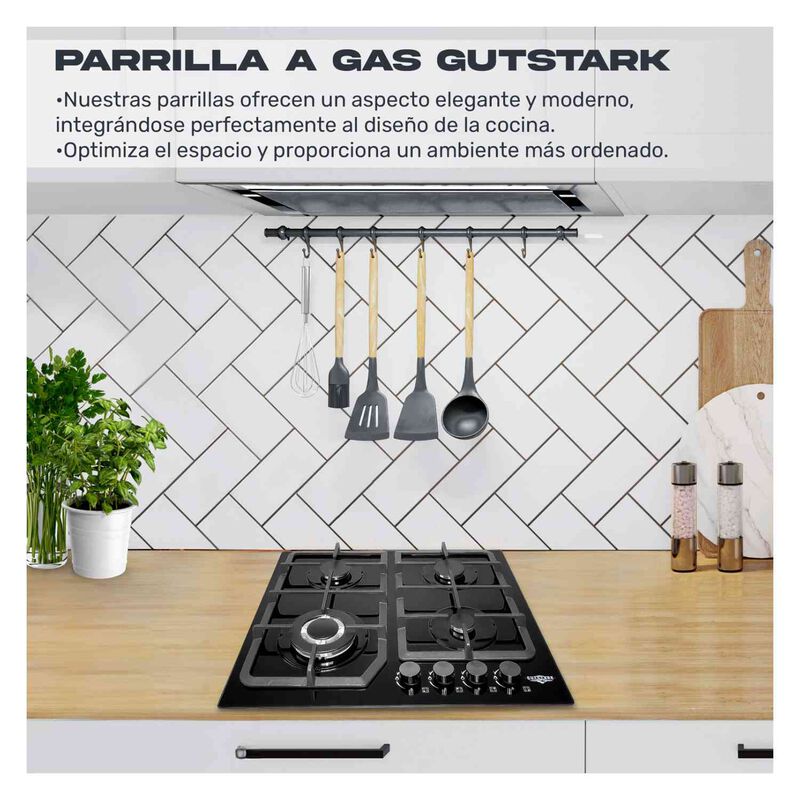Parrilla Gas Cristal Templado 4 Quemadores Estu... image number null