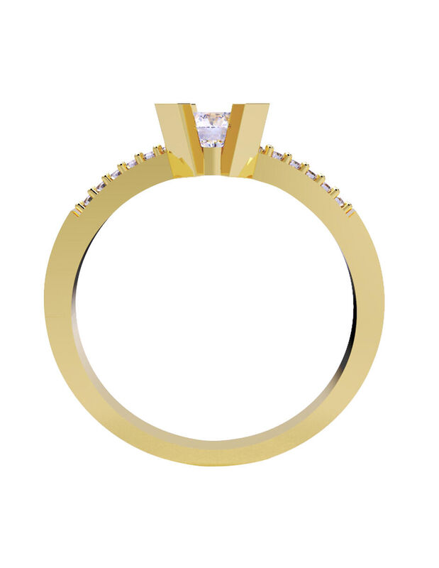 Anillo de Compromiso en Oro de 14K con Circonia... image number null