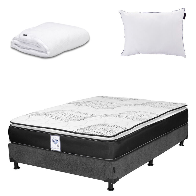 Colch&oacute;n Queen Size Premier + Box + Almohada One... image number null