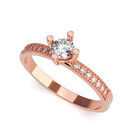 Anillo de Compromiso en Oro Rosa 10K con Circonia -  Talla:4/ M402-10R-CZ-4