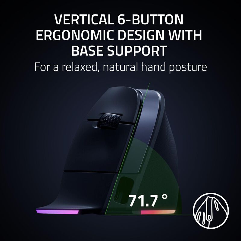 Mouse Inal&aacute;mbrico Vertical Razer Pro Click V2 C... image number null