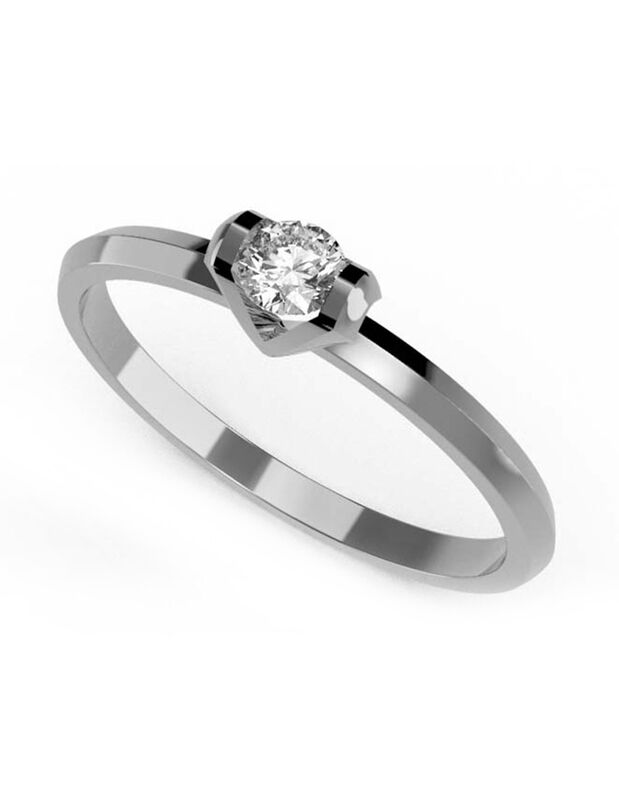 Anillo de Compromiso en Oro Blanco 14K con Circ... image number null