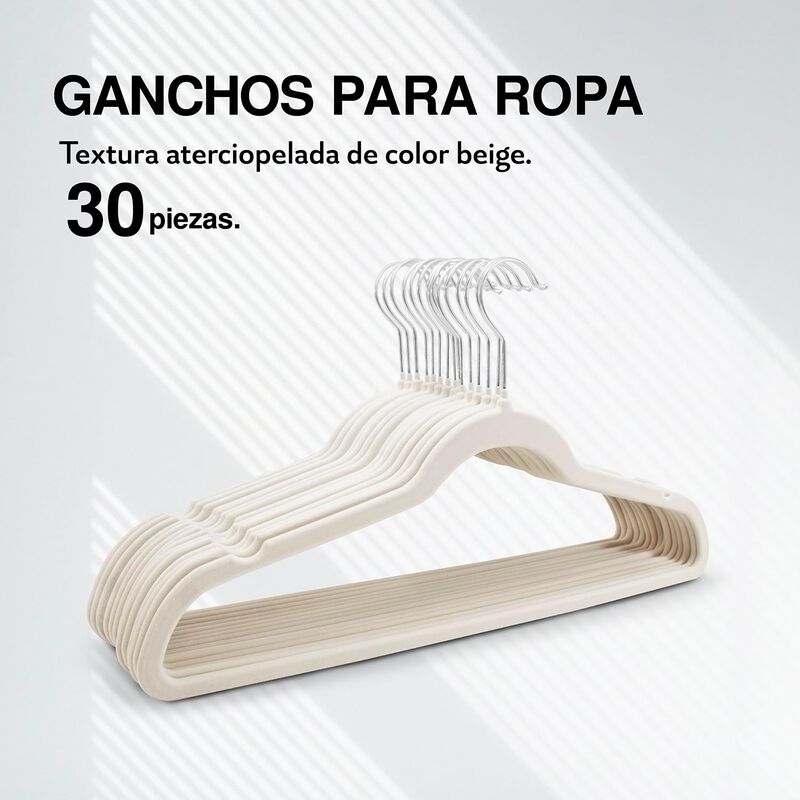 Ganchos Para Ropa De Terciopelo 30 Piezas image number null