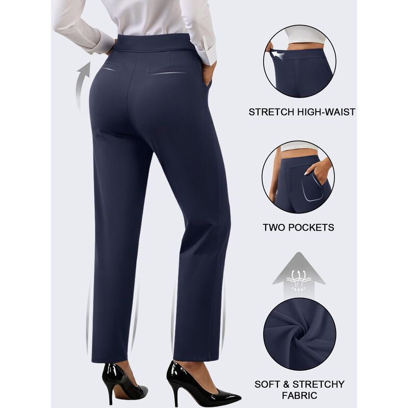 Pantalones Copyleaf L Azul Marino Cintura Alta image number null