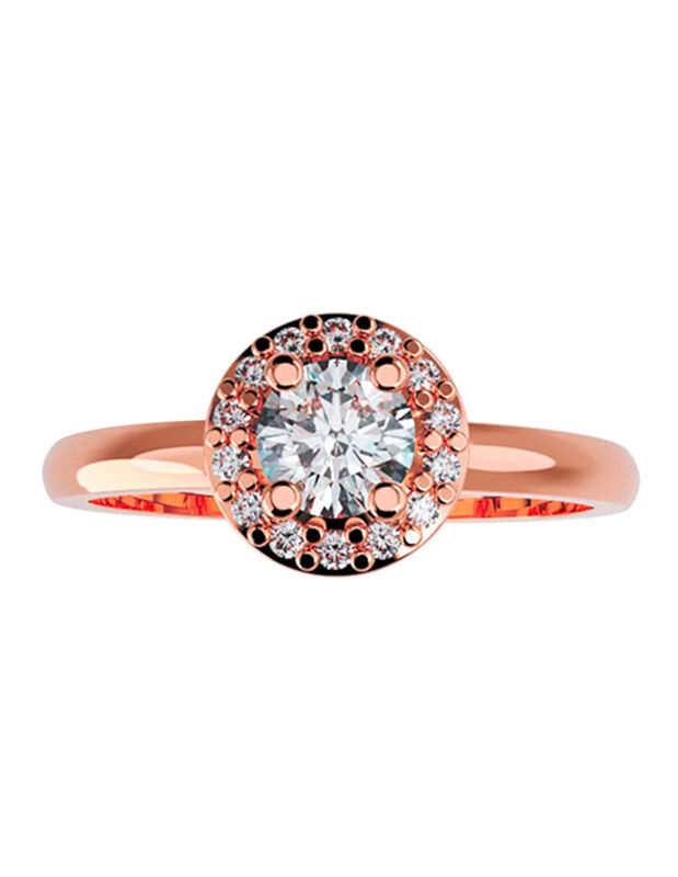 Anillo de Compromiso en Oro Rosa 14K con Circon... image number null